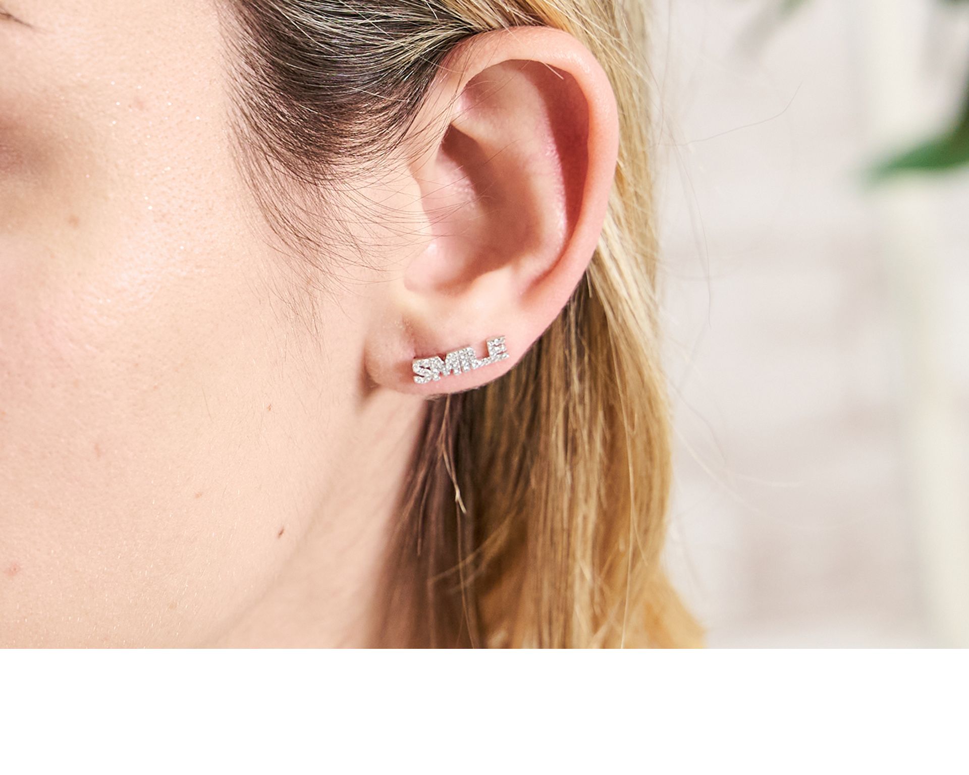 Earring Smile Silver With White Zircons Selezione Zanolli 170425 726orsmile