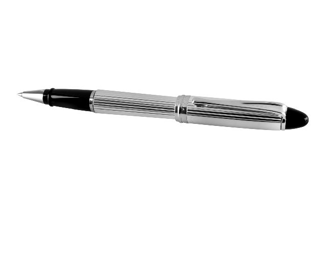 Penna roller ipsilon argento guillochè lineare