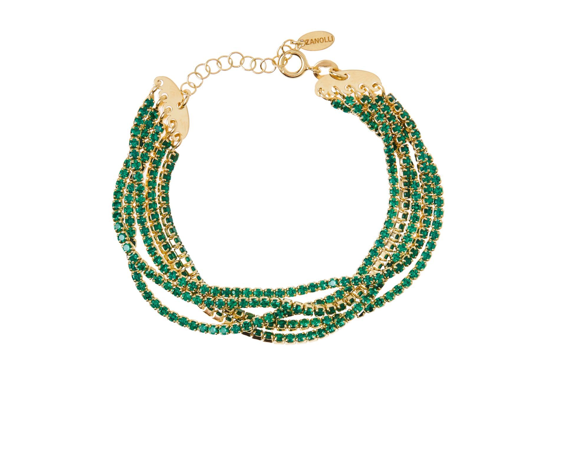 Bracelet Silver Gilt With Green Zircons Selezione Zanolli 177930 726zbr023