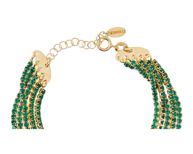 Bracelet Silver Gilt With Green Zircons Selezione Zanolli 177930 726zbr023