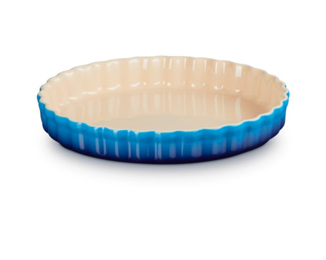 Tortiera rotonda tradition gres azure blu