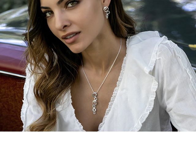 Collana Clio Argento Con Pendente Cerchi Martellati Selezione Zanolli 184538 922cn6363