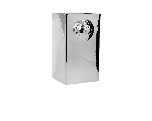 Vaso quadro golf silver plated martellato