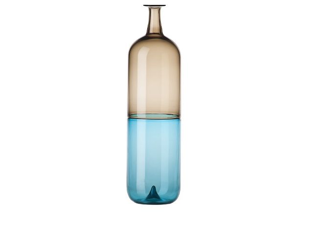 Vase bolle murano glass grey and blue