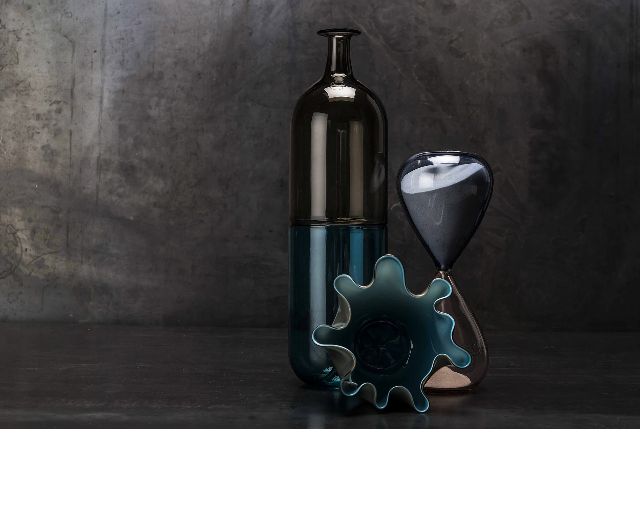 Vase Bolle Murano Glass Grey And Blue Venini 146225 93150301tpad