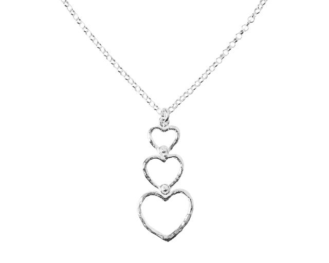 Collana vanesia argento con pendente cuori