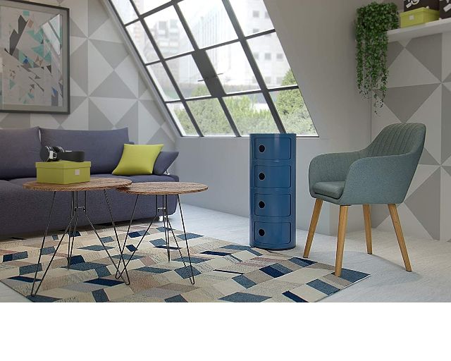 Cassettiera Componibile A Quattro Elementi Colore Blue Kartell
