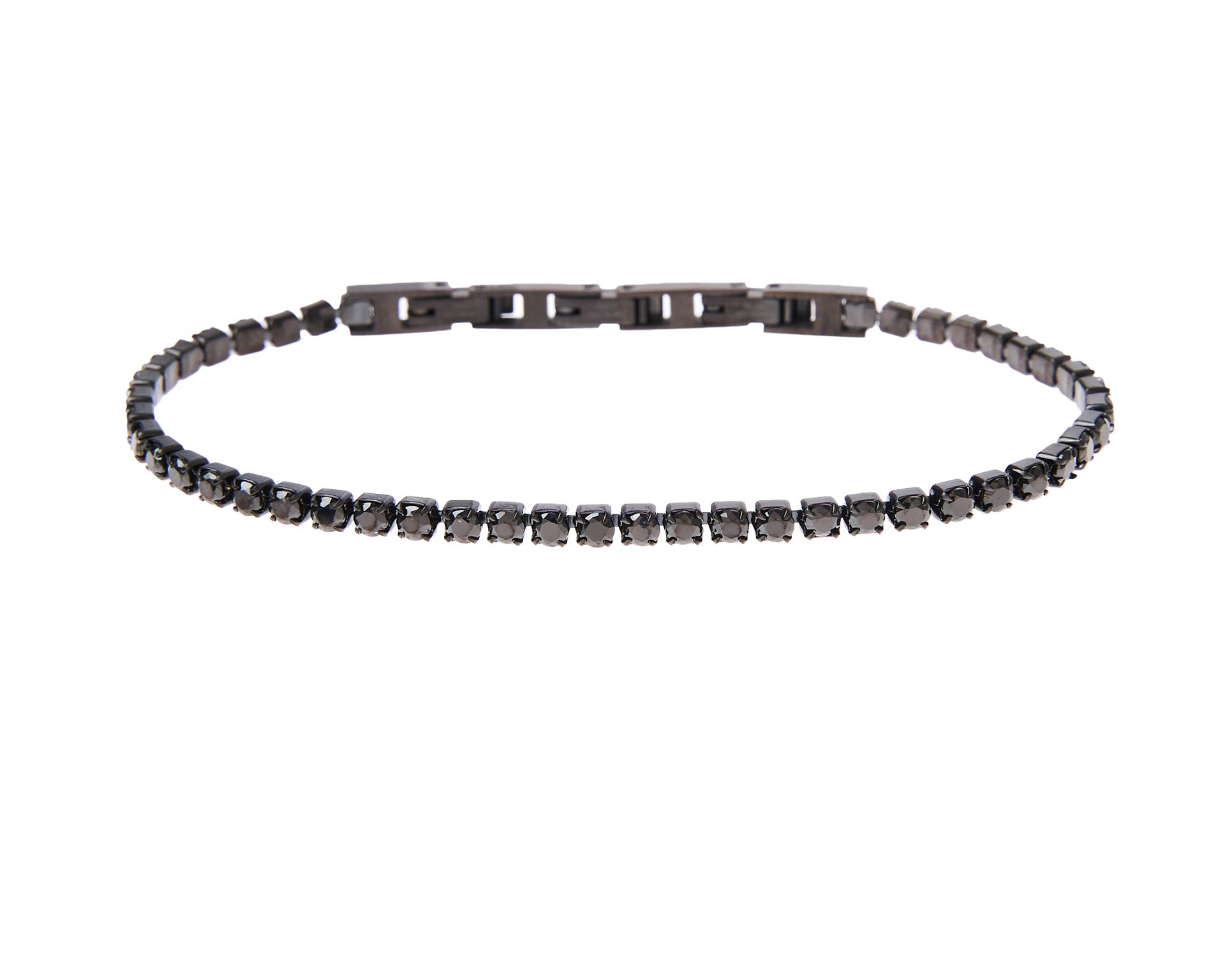 Bracciale Tennis Uomo Acciaio Brunito Con Zirconi Neri Sovrani 170658 814j5411