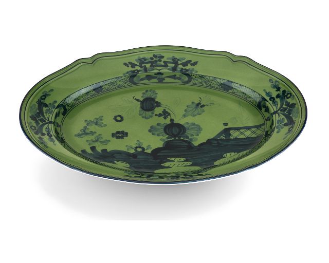 Vassoio Ovale Oriente Italiano Malachite Porcellana Richard Ginori 150930 F00300vs1300385a57