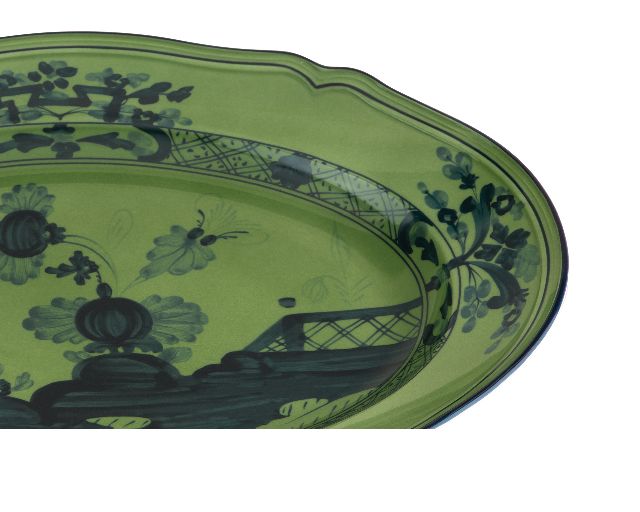 Vassoio Ovale Oriente Italiano Malachite Porcellana Richard Ginori 150930 F00300vs1300385a57