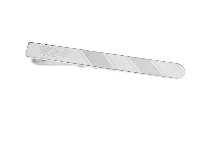 Tie Clip Silver With Double Satin Band Selezione Zanolli 127058 2vfermaca
