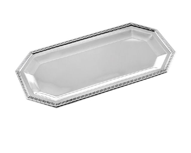 Letter tray silver octagonal
