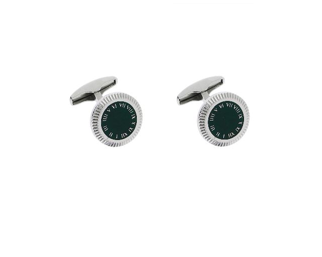 Gemelli argento con ghiera verde