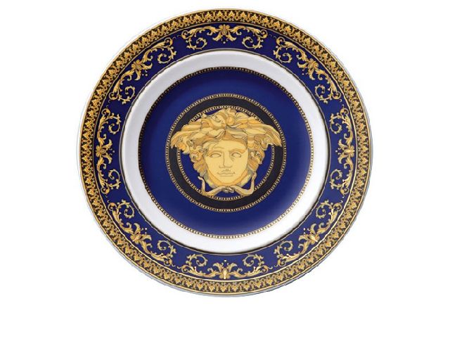 Piatto piano dessert medusa blue porcellana