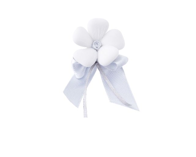 Favor sugared almonds with grey satin bow