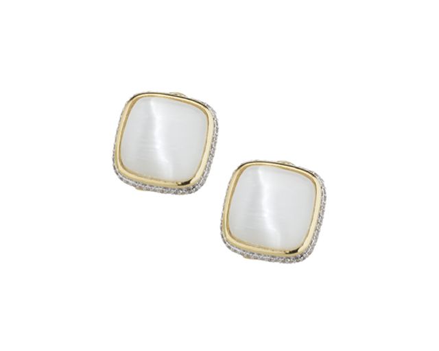 Orecchini ottone finitura oro con cubic zirconia