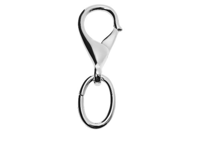 Keyring silver with double lobster clasp