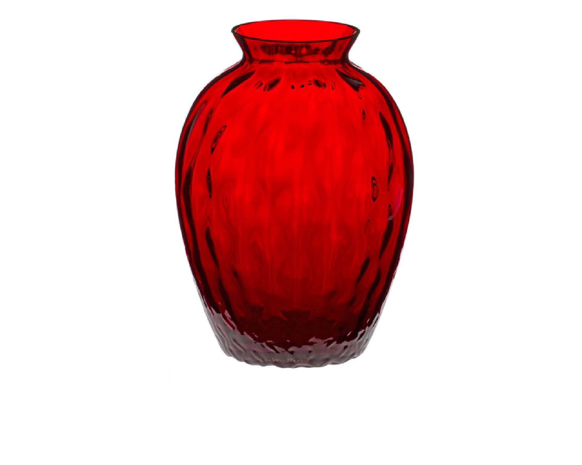 Vase Polaris Murano Glass Moretti Red Carlo Moretti