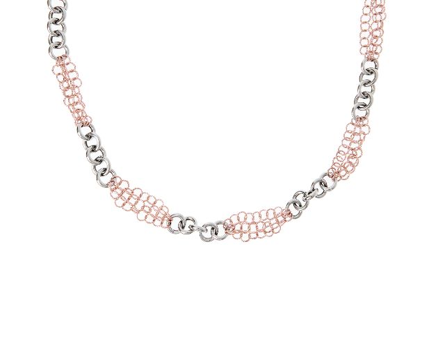 Necklace silver with rings
