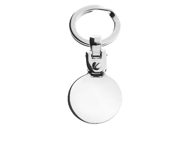 Keyring silver with round plate