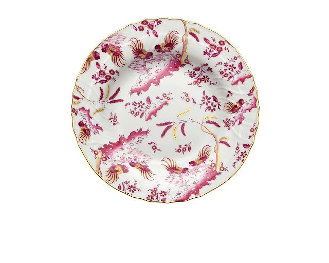 Piatto fondo oro di doccia porcellana magenta