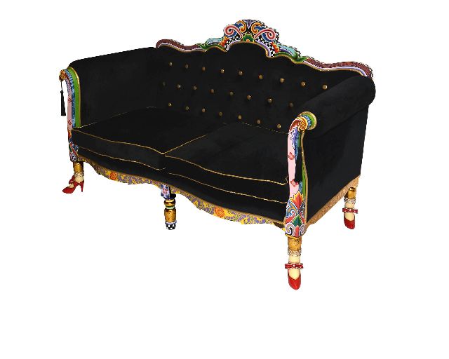 Sofà black versailles hand painted