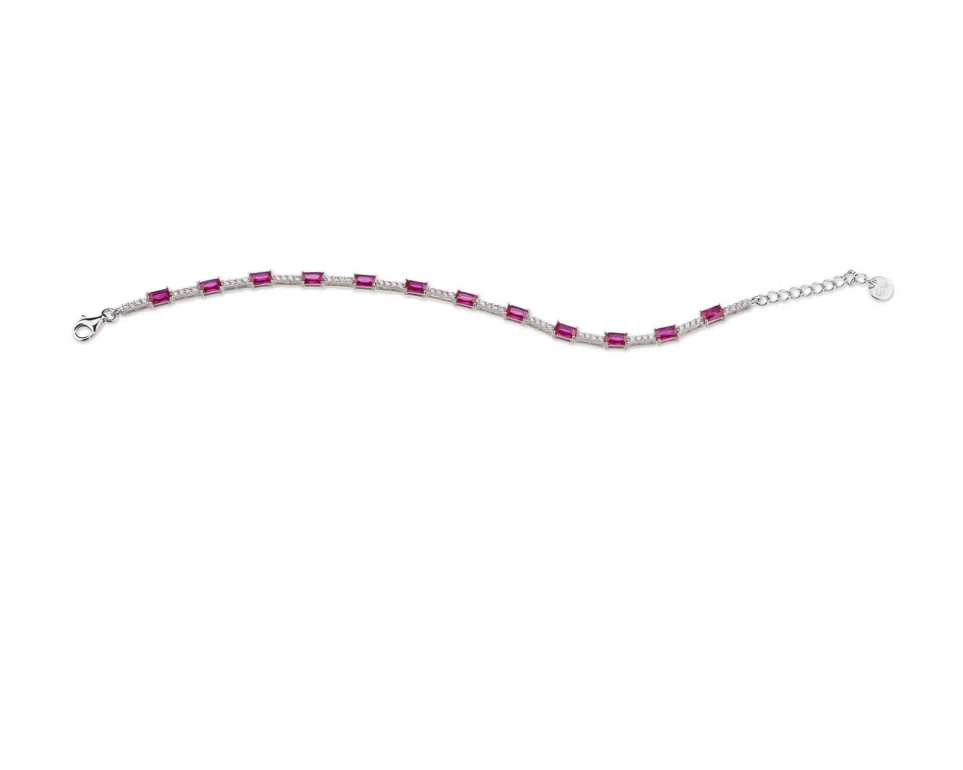 Bracciale Luce Argento Con Cubic Zirconia E Zirconi Rubino Sovrani 175066 814j7331