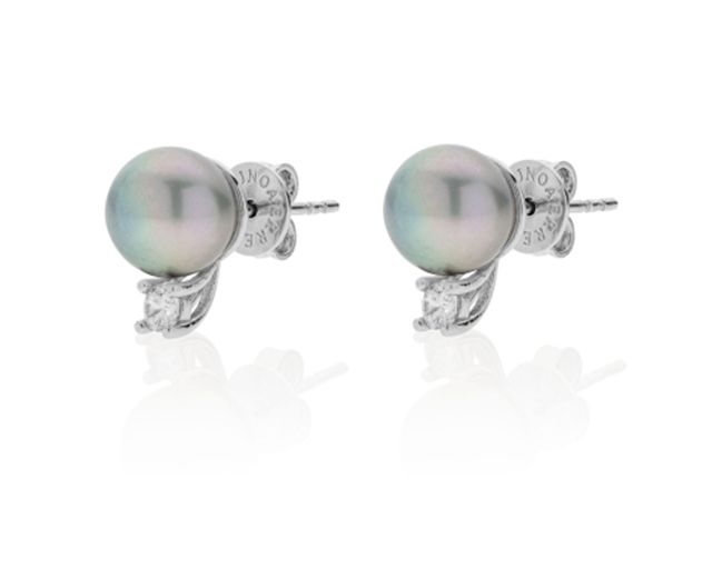 Orecchini luxury argento con perle e zirconi