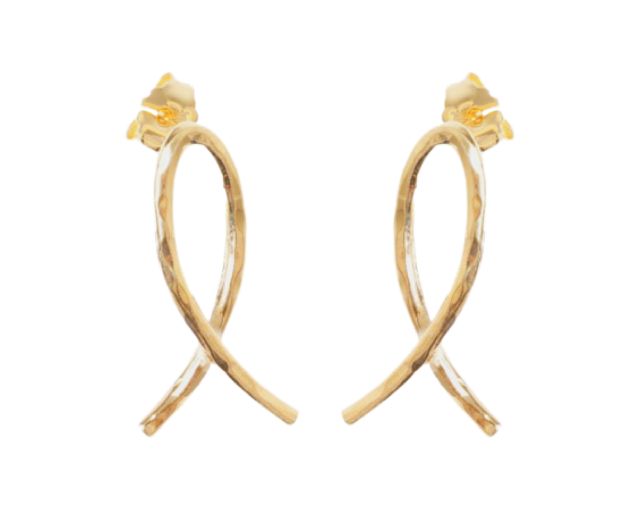 Orecchini pendenti infinity argento dorato