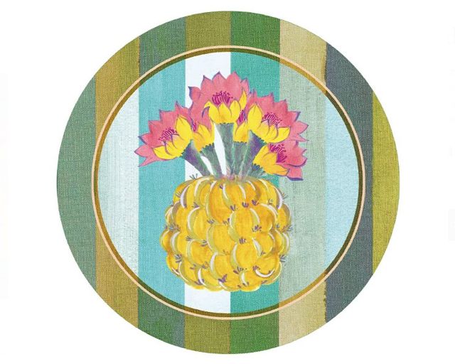 Round rigid tablemat cactus rebutia