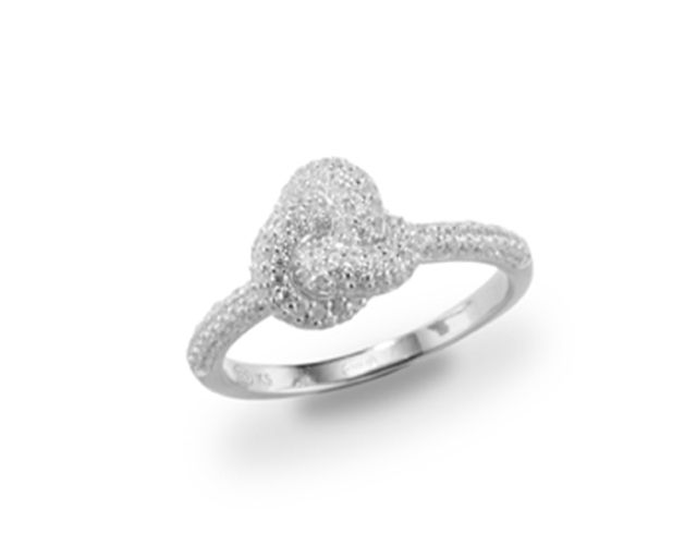 Anello nodo argento con zirconi