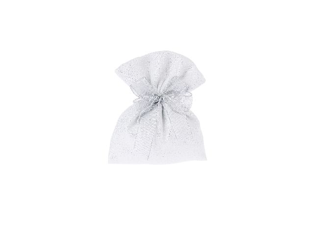 Favor sugared almonds silver with silver bow and cord