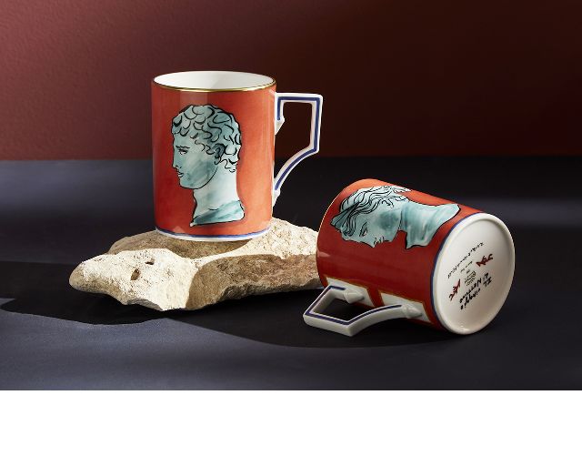 Mug Il Viaggio Di Nettuno Porcellana Rosso Corallo Richard Ginori 167620 F10100tz7000400b55