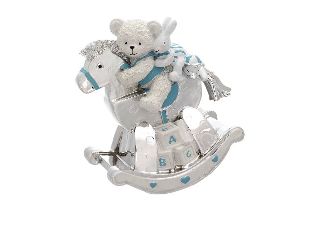 Music box rocking horse blue