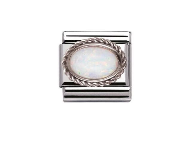 White opal composable steel and silver