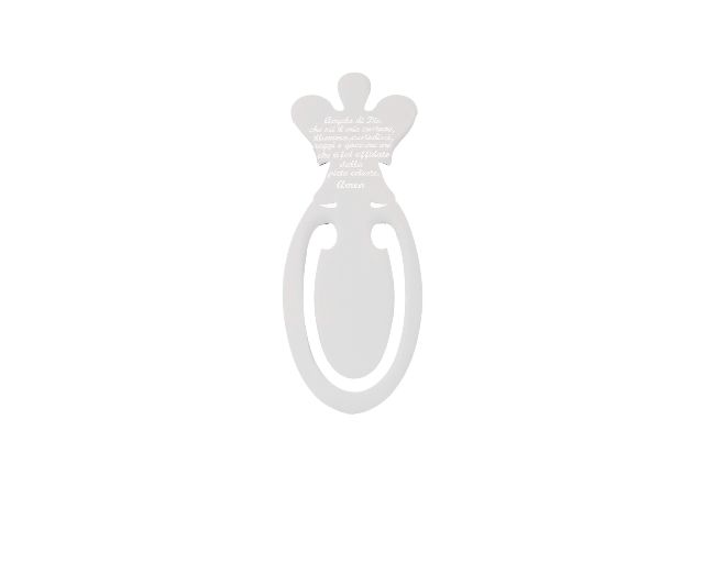 Bookmark angel with prayer silver