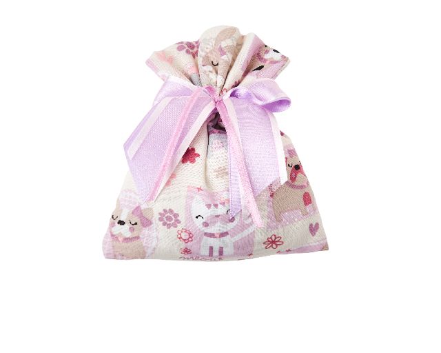 Favor sugared almonds dogs and cats with pink bow