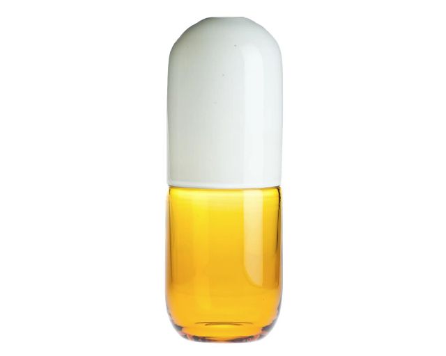 Happy pills ossicitina vetro di murano lattimo e giallo ambra