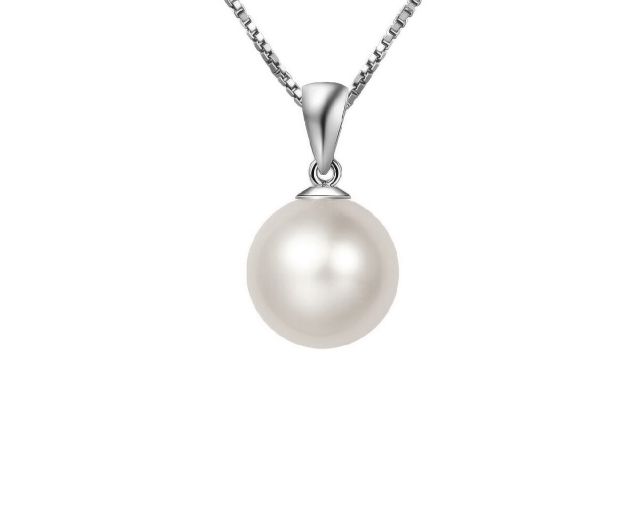 Girocollo argento e perla pendente fresh water
