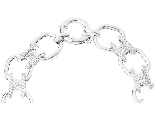 Bracciale Argento Maglia Quadra Con Zirconi Selezione Zanolli 164841 611cl00372