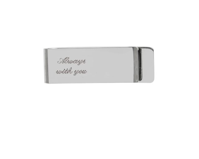 Money Clip Silver Rectangular Engraved Selezione Zanolli 152709 925fs505
