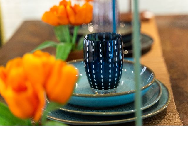 Bicchiere Tumbler Perle Grigio Blu Zafferano 175855 978pr00115