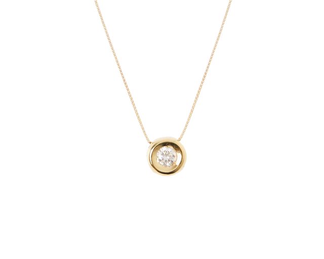 Collana punto luce oro 750‰ con diamante cipollina