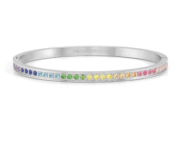Bracciale pretty bangles acciaio con zirconi multicolore