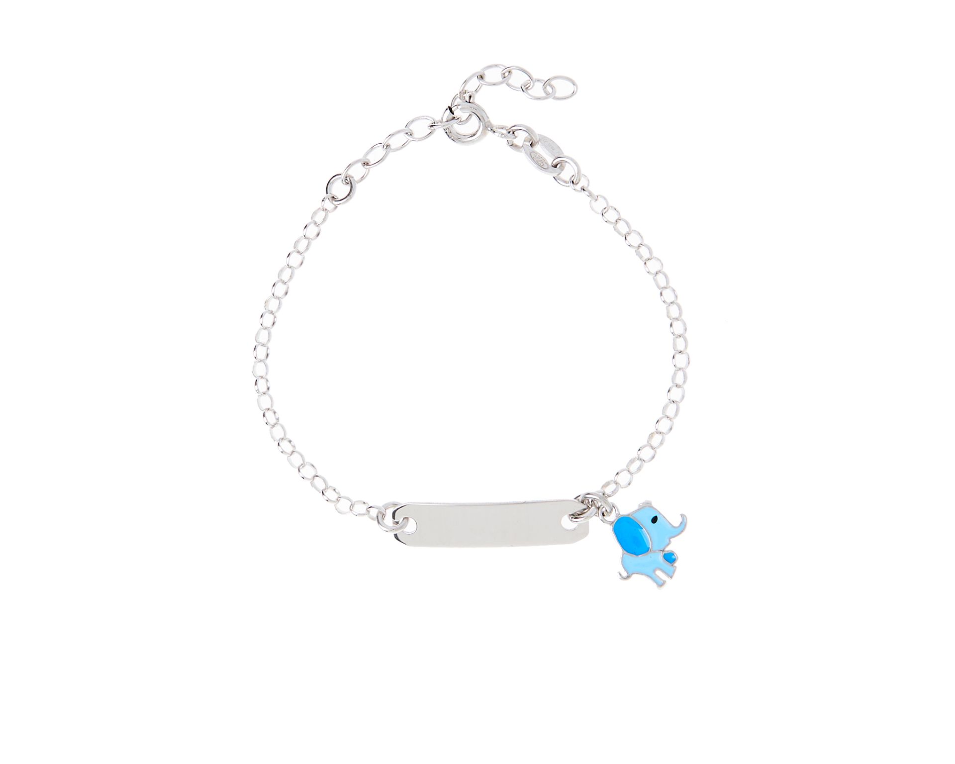Bracciale Argento Con Elefante E Piastrina Selezione Zanolli 180568 935d5011bk0855r07