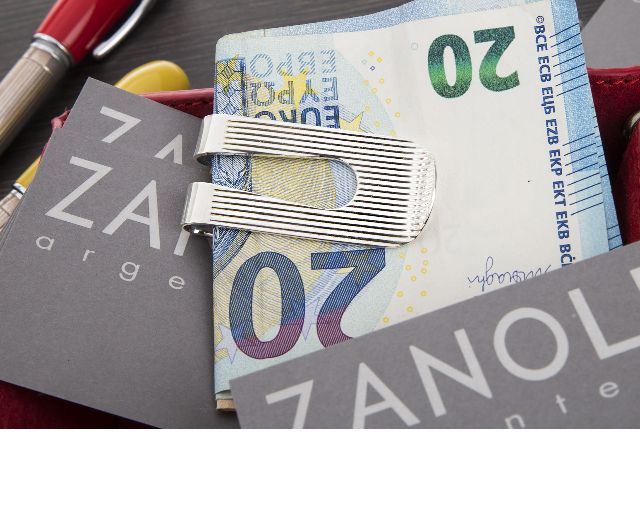Fermasoldi Argento Con Righe Verticali Selezione Zanolli 148167 925fs422