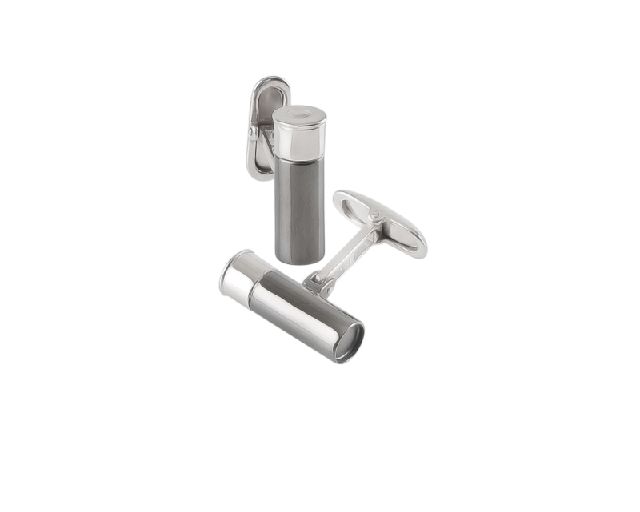Cufflinks cartridge silver ruthenium