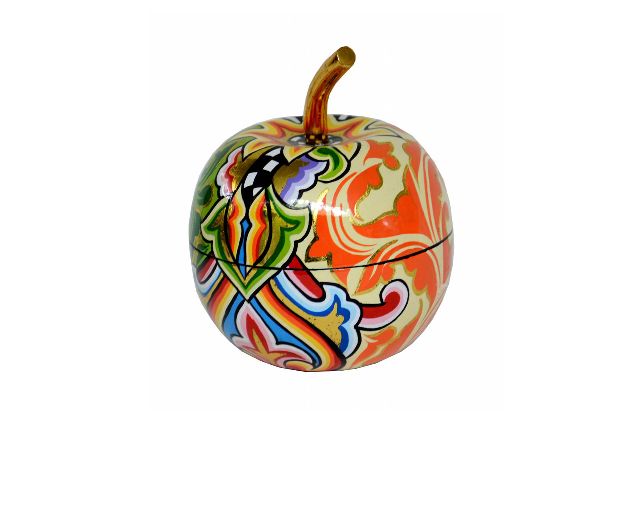 Scatola mela apple-shaped box m dipinta a mano