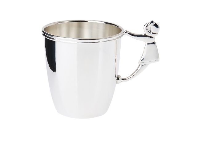 Baby glass silver with girl handle