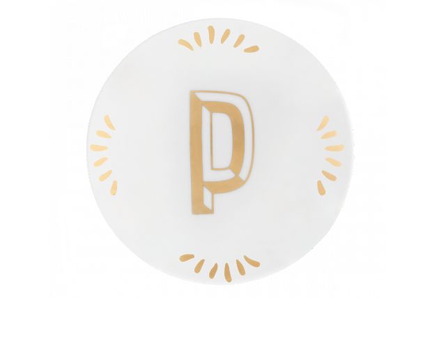 Little Plate Lettering Porcelain Letter P Bitossi Home 162609 954let00016